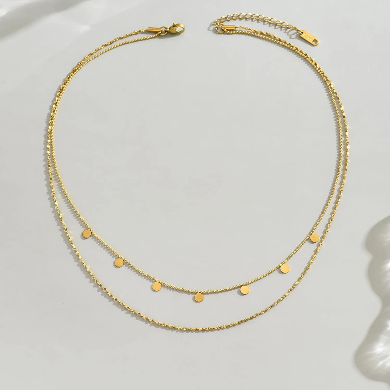 Dainty Layered Necklaces for Women 18K Gold Plated Tiny Cross Choker Necklace Coin Star Charm Pendant Necklace Trendy Jewelry