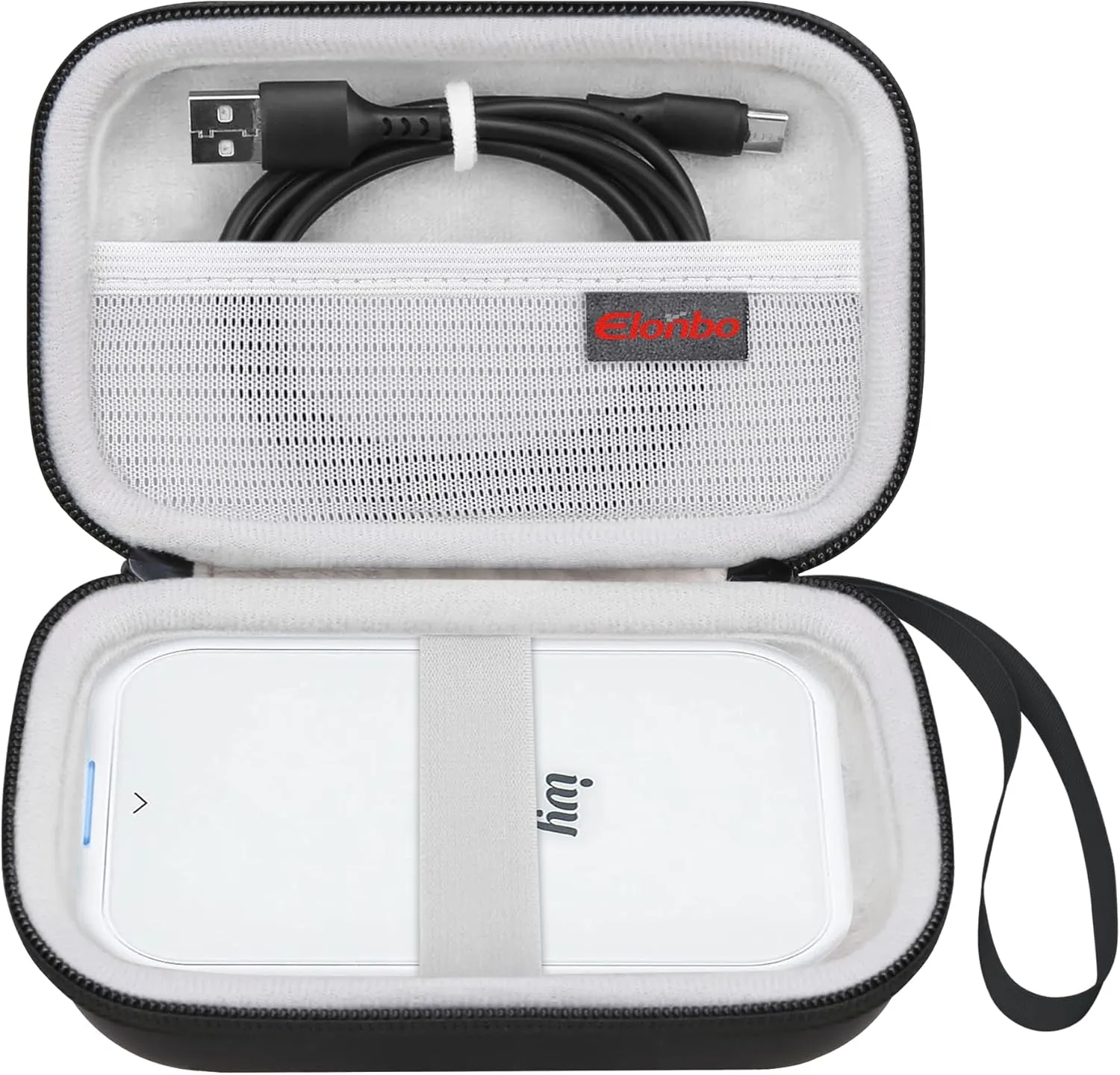 Elonbo Carrying Case for Canon Ivy 2 Mini/Canon Ivy Mini Photo Printer, Portable Bluetooth Instant Camera Printer Storage Holder Trave Bag, Mesh Bag fits Photo Paper Cable, Black