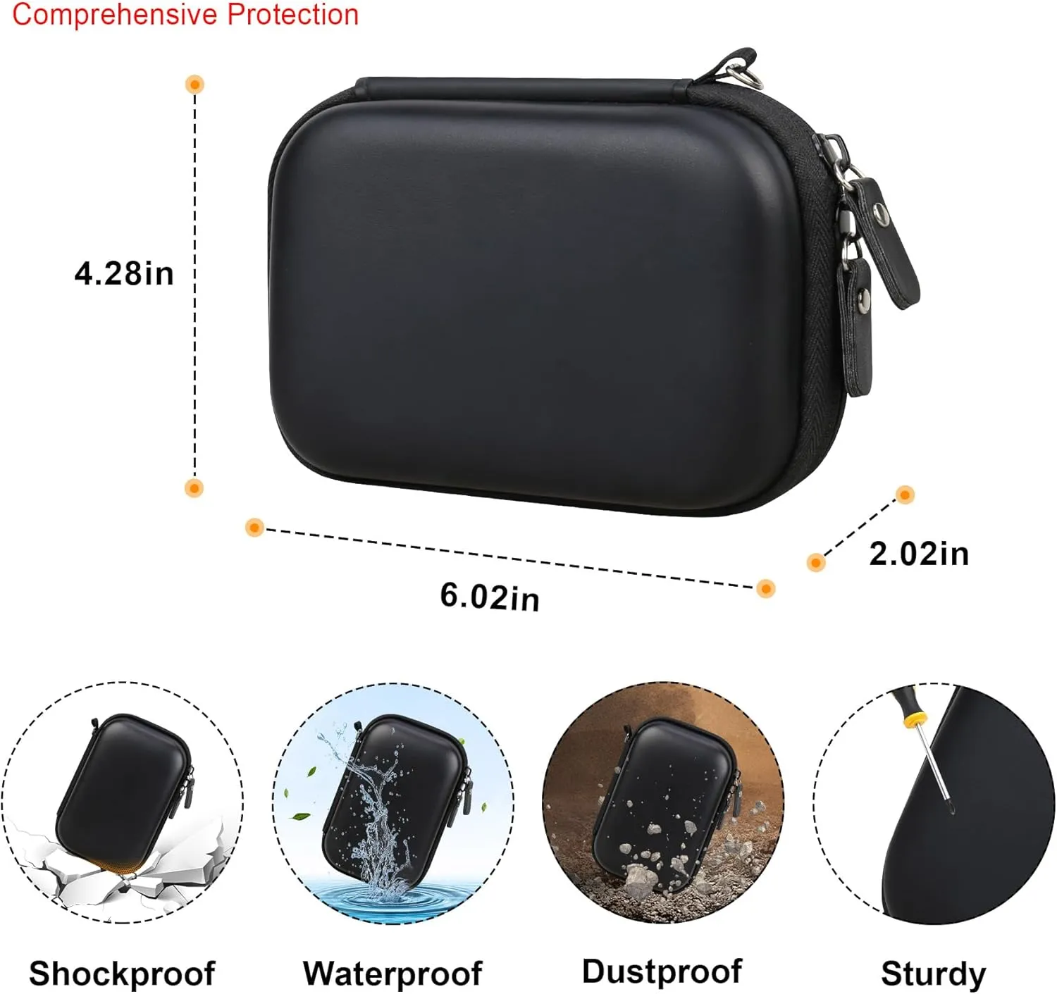 Elonbo Carrying Case for Canon Ivy 2 Mini/Canon Ivy Mini Photo Printer, Portable Bluetooth Instant Camera Printer Storage Holder Trave Bag, Mesh Bag fits Photo Paper Cable, Black