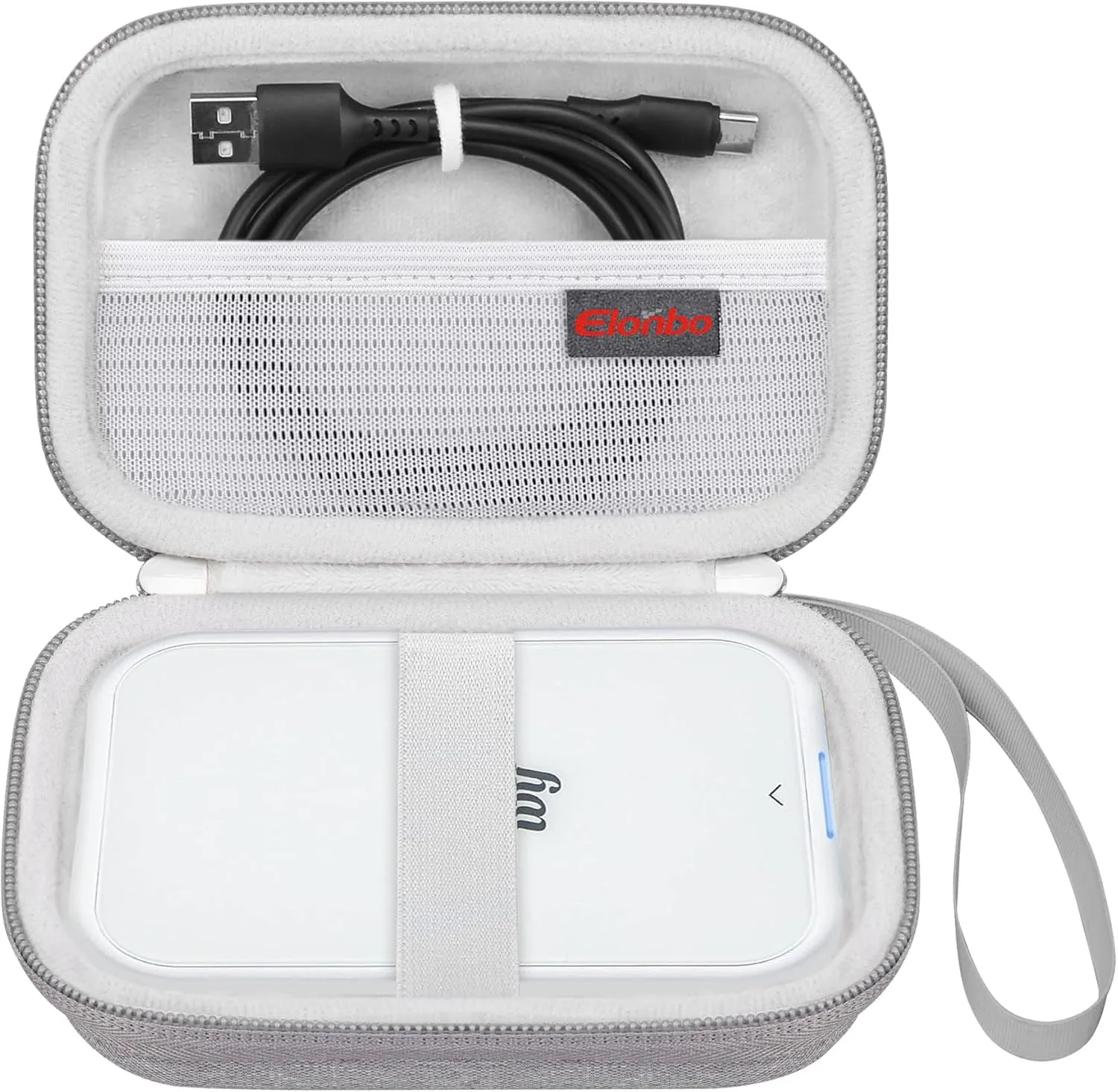 Elonbo Carrying Case for Canon Ivy 2 Mini/Canon Ivy Mini Photo Printer, Portable Bluetooth Instant Camera Printer Storage Holder Trave Bag, Mesh Bag fits Photo Paper Cable, Grey