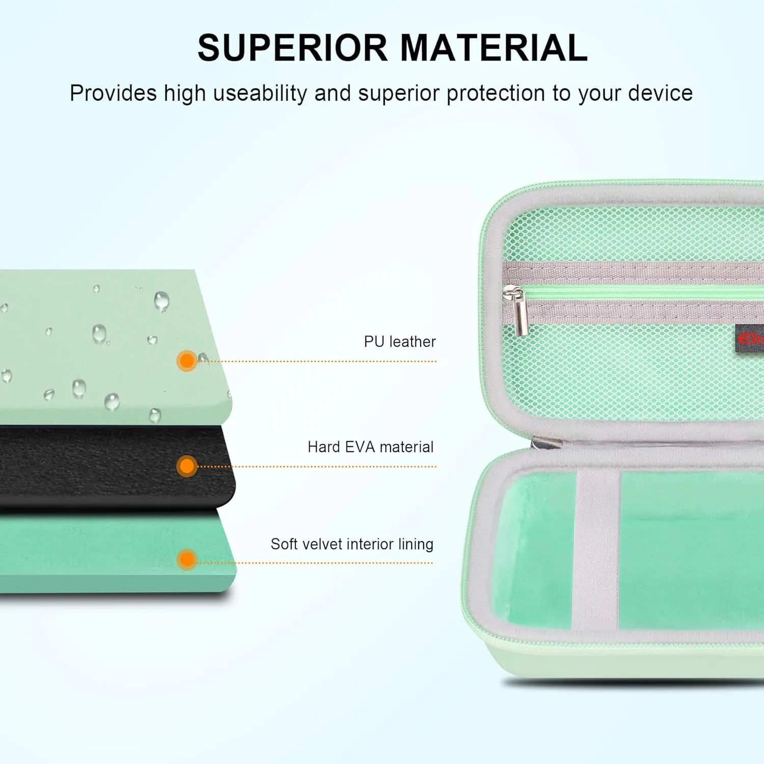 Elonbo Carrying Case for Fujifilm Instax Mini EVO Hybrid Instant Camera, Fujifilm Instax Mini EVO Camera Travel Protective Storage Holder, Portable Photo Printer Instant Print Camera Bag, Green Green