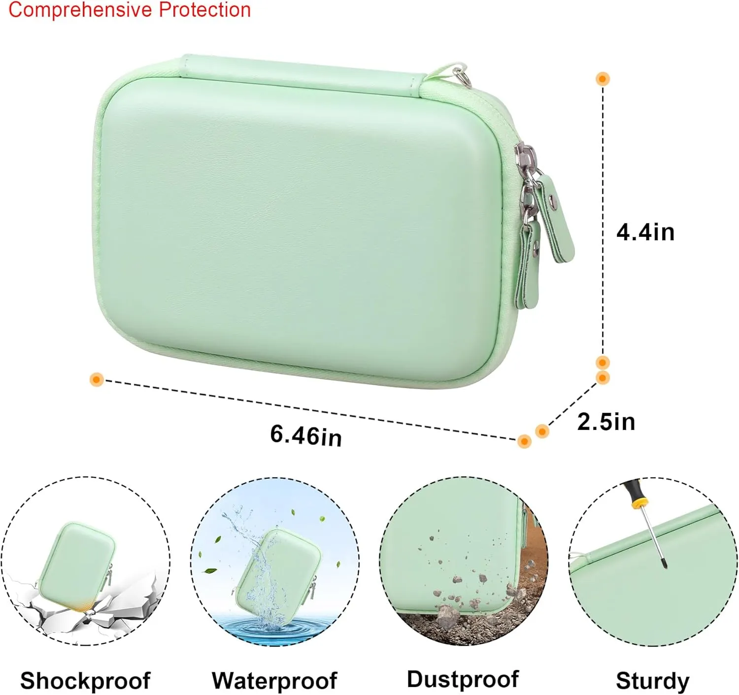 Elonbo Carrying Case for Fujifilm Instax Mini EVO Hybrid Instant Camera, Fujifilm Instax Mini EVO Camera Travel Protective Storage Holder, Portable Photo Printer Instant Print Camera Bag, Green Green