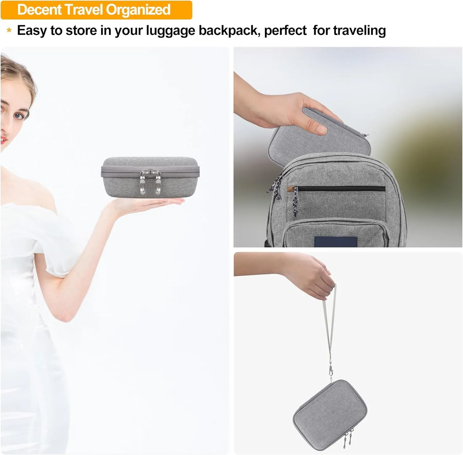 Elonbo Carrying Case for KODAK Smile  Wireless Digital Instant Print Camera, Photo Prints Instant Cameras Travel Bag Storage Holder, Grey