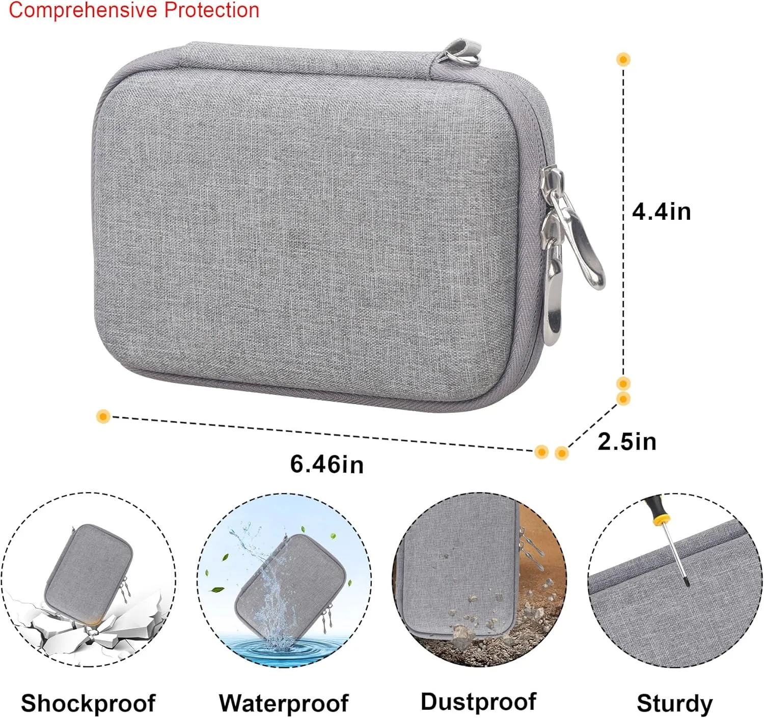 Elonbo Carrying Case for KODAK Smile  Wireless Digital Instant Print Camera, Photo Prints Instant Cameras Travel Bag Storage Holder, Grey