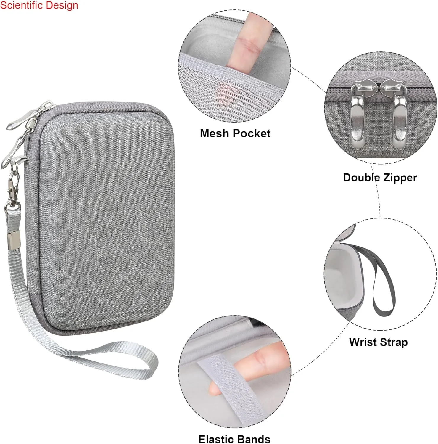 Elonbo Carrying Case for KODAK Smile  Wireless Digital Instant Print Camera, Photo Prints Instant Cameras Travel Bag Storage Holder, Grey