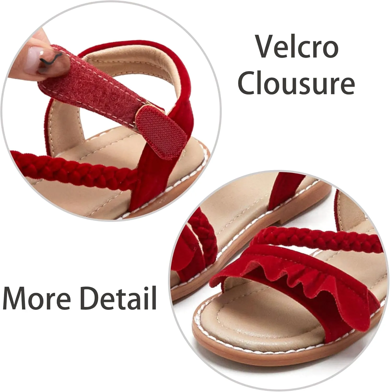 ESTINE Toddler/Little Kid Girls Dress Cross Strappy Open Toe Sandals Princess Flats Summer Flower Girl Shoes