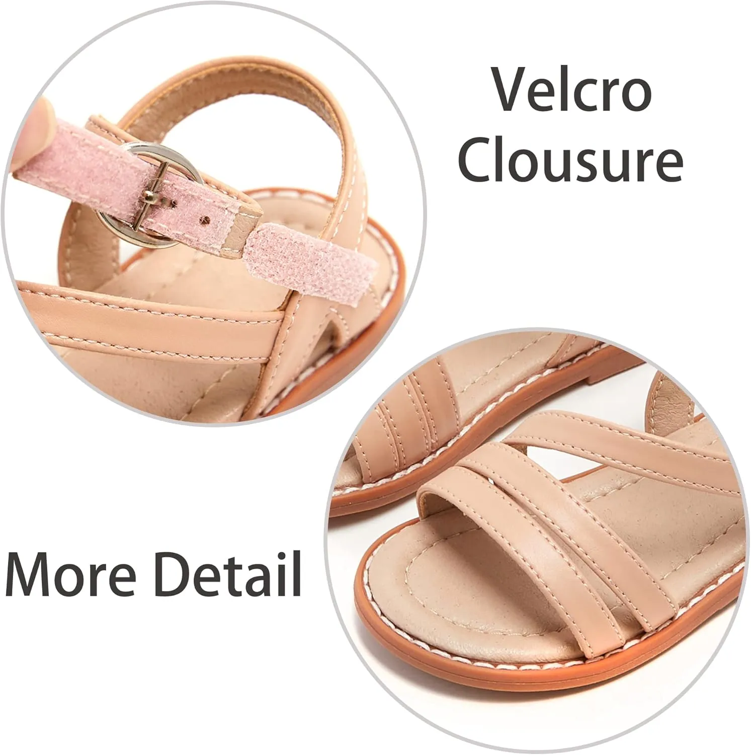 ESTINE Toddler/Little Kid Girls Dress Cross Strappy Open Toe Sandals Princess Flats Summer Flower Girl Shoes