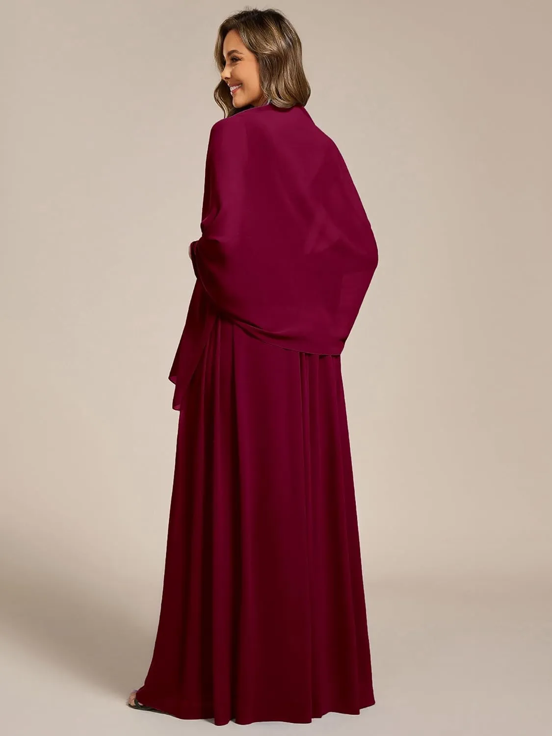 Ever-Pretty Women's Chiffon Sheer Wrap Shawl for Evening Dresses Wedding Party 02333