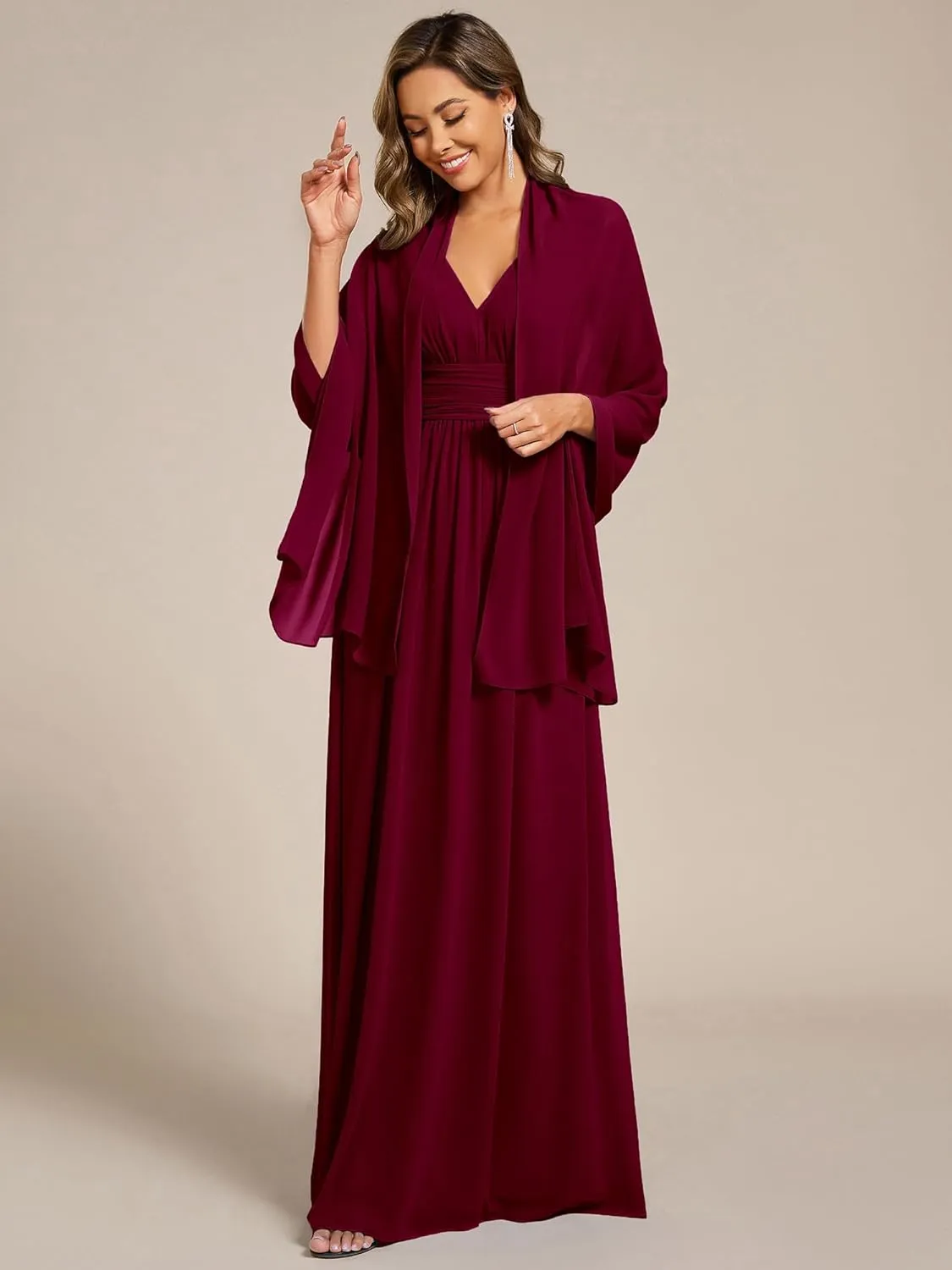 Ever-Pretty Women's Chiffon Sheer Wrap Shawl for Evening Dresses Wedding Party 02333