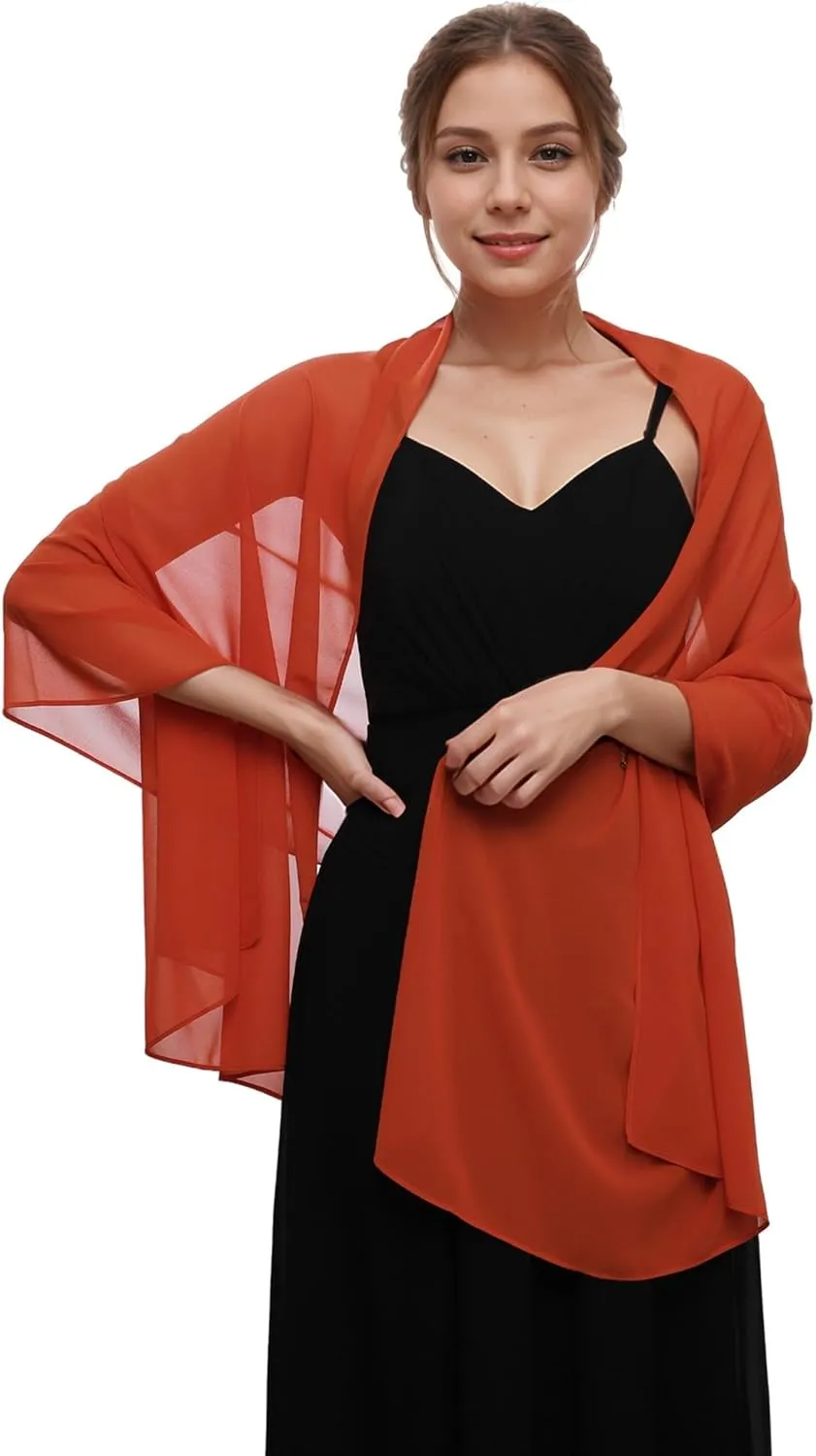 Ever-Pretty Women's Chiffon Sheer Wrap Shawl for Evening Dresses Wedding Party 02333