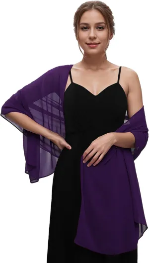 Ever-Pretty Women's Chiffon Sheer Wrap Shawl for Evening Dresses Wedding Party 02333