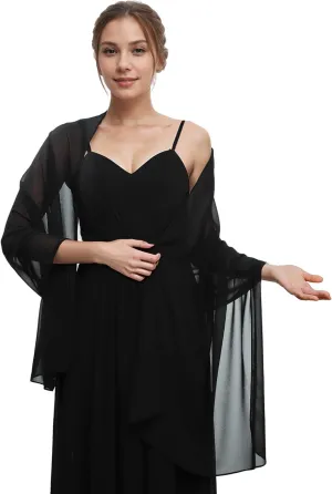 Ever-Pretty Women's Chiffon Sheer Wrap Shawl for Evening Dresses Wedding Party 02333