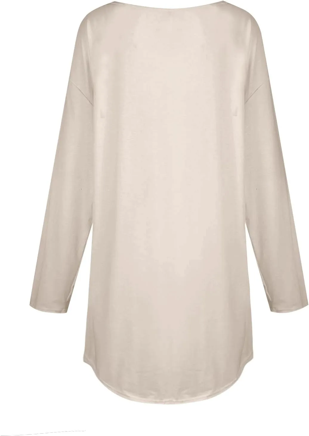 Fall Outfits for Women Solid Long Sleeve Outfits Round Neck Hide Belly Pullover Tops Casual Loose T Shirt