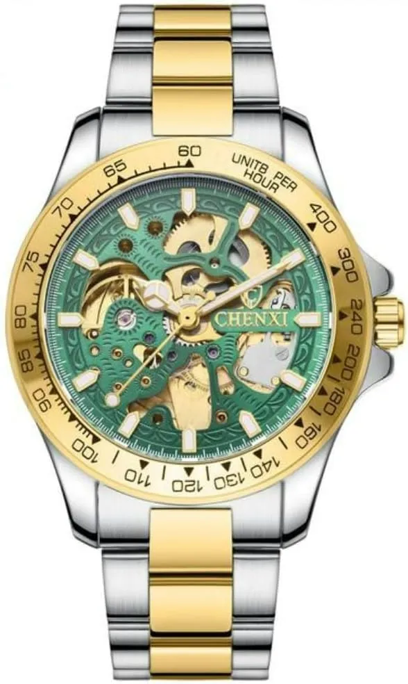 Fashion Luxury Men Skeleton Watches Royal Design Hollow Out Gear Movement Waterproof Luminous Automatic Mechanical Wristwatches
