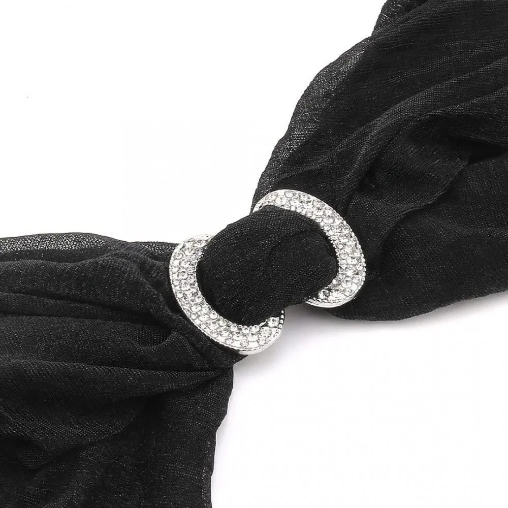 Fashion Scarf Buckle Ring Clip Pin with Dazzling Crystal Rhinestone
