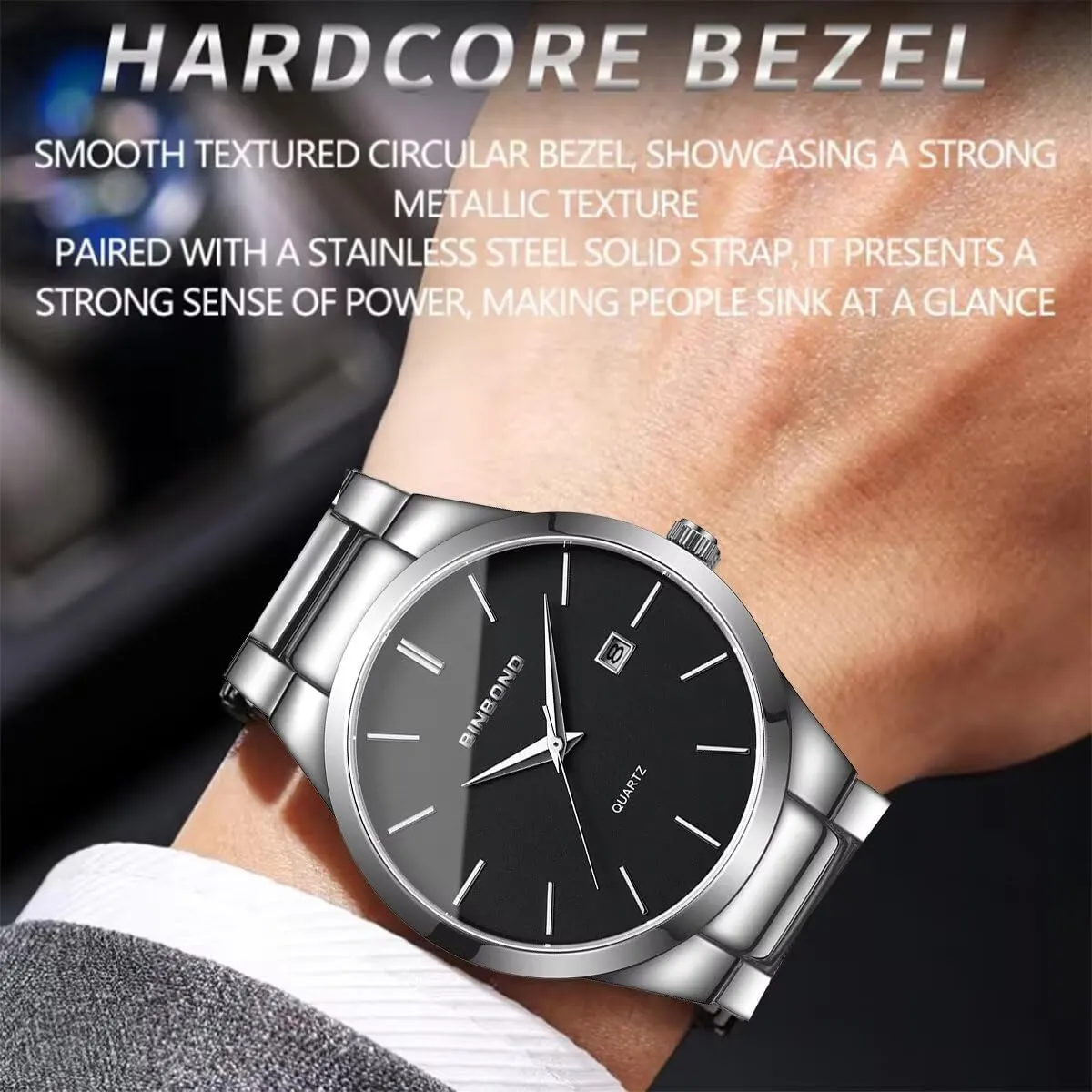 Fashion Watches for Men Calendar Waterproof Quartz Watches for Men Business Casual Stainless Steel Watch