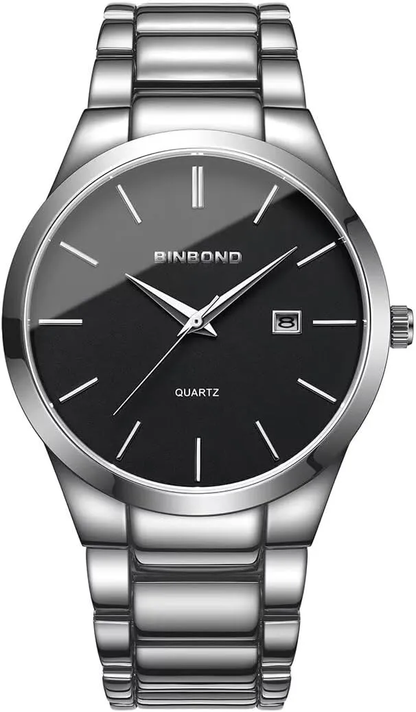 Fashion Watches for Men Calendar Waterproof Quartz Watches for Men Business Casual Stainless Steel Watch