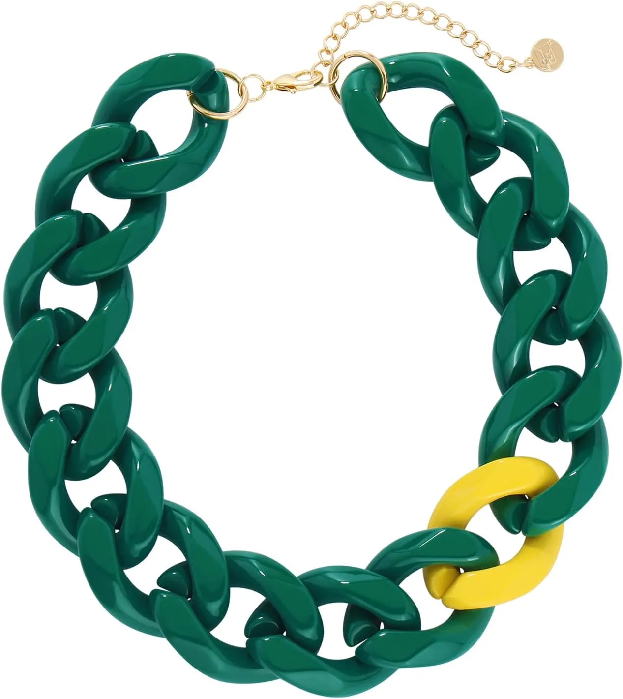 Firstmeet Statement Chunky Acrylic Chain Link Choker Necklace for Women