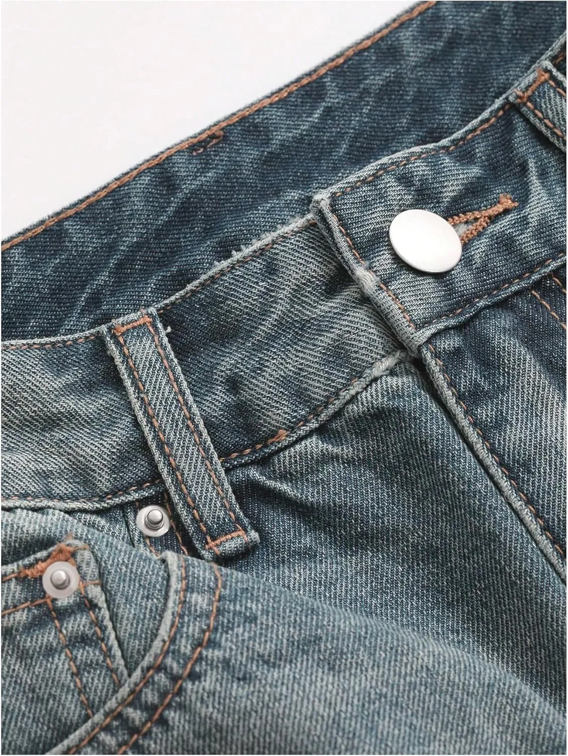 Floerns Women's High Waisted Mini Denim Skirt Casual A Line Jean Skirts with Pocket