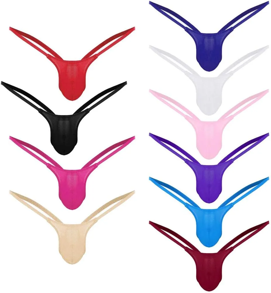 G-string Thongs for Men Low Rise G String Bikinis Briefs Mens Thong Open Sexy Lingerie Low Rise T-Back Under Panties
