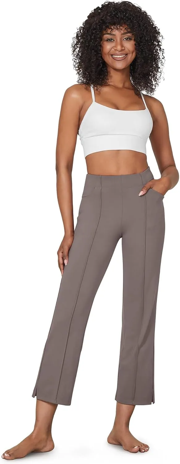 G4Free Yoga Dress Pants for Women Wide Leg Ankle Pants with Pockets Strechy Casual Loose Flare Work Pants 25"/27"/29"