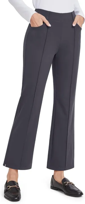 G4Free Yoga Dress Pants for Women Wide Leg Ankle Pants with Pockets Strechy Casual Loose Flare Work Pants 25"/27"/29"