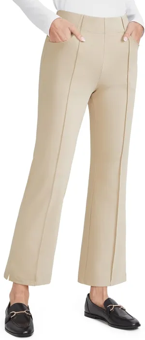 G4Free Yoga Dress Pants for Women Wide Leg Ankle Pants with Pockets Strechy Casual Loose Flare Work Pants 25"/27"/29"