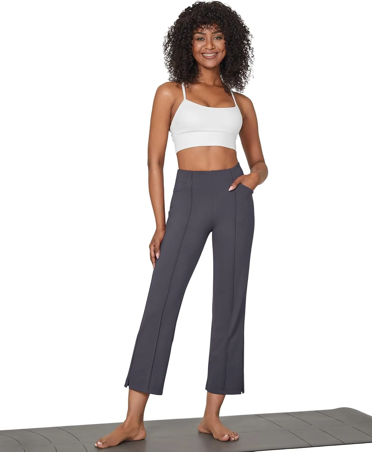 G4Free Yoga Dress Pants for Women Wide Leg Ankle Pants with Pockets Strechy Casual Loose Flare Work Pants 25"/27"/29"