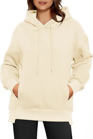 Glamaker Women's Hoodies Oversized Fall Fleece Sweatshirt Fashion Long Sleeve Pullover Trendy Outfits With Pocket