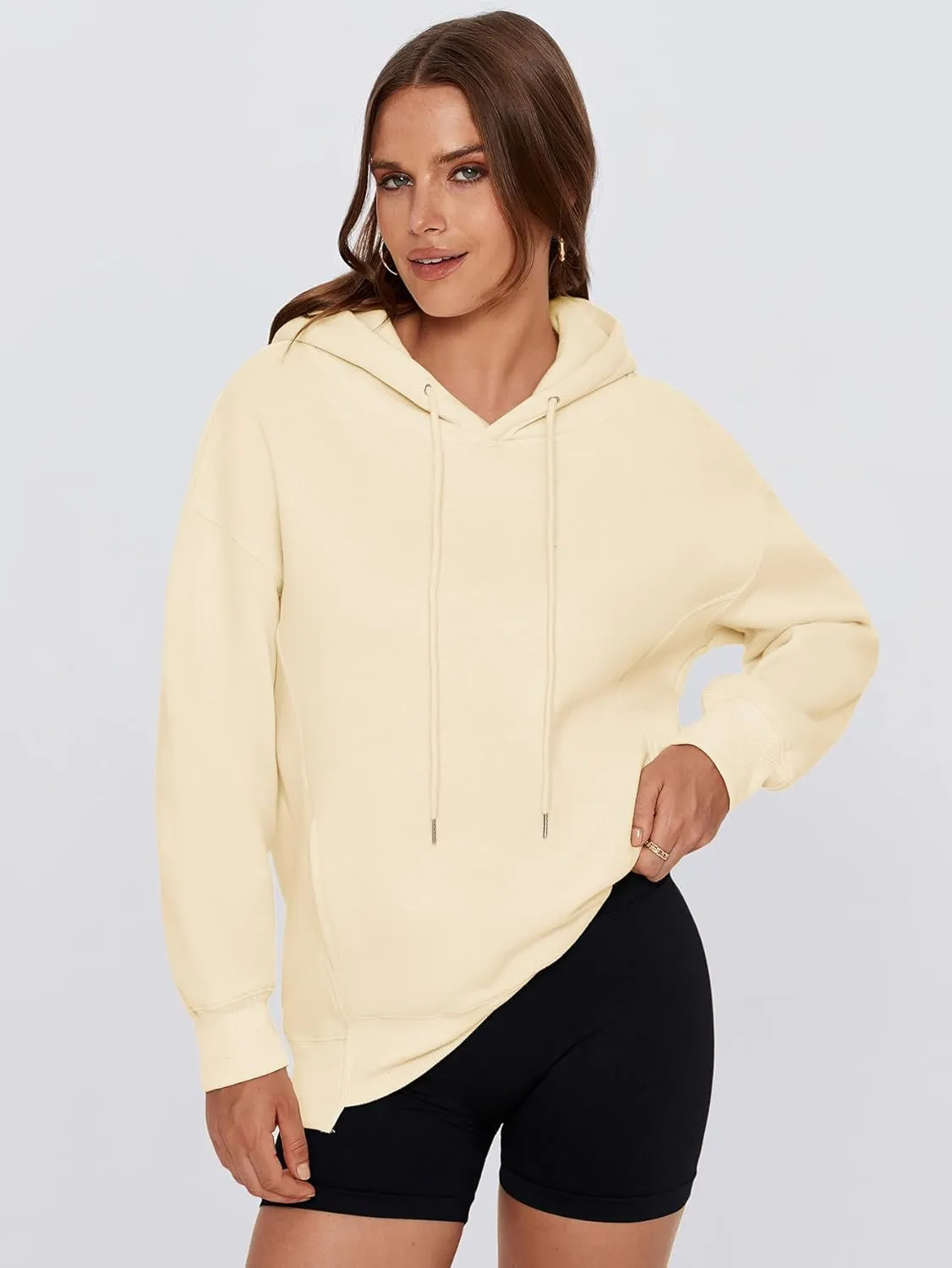 Glamaker Women's Hoodies Oversized Fall Fleece Sweatshirt Fashion Long Sleeve Pullover Trendy Outfits With Pocket