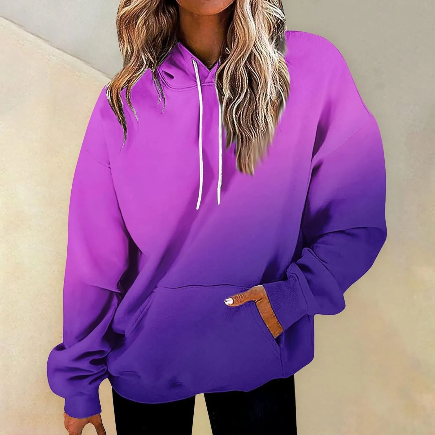 GOFULY Women's Fashion Hoodies & Sweatshirts Fall Plus Size Hoodie Pullover Drawstring Long Sleeve Winter Clothes With Pocket