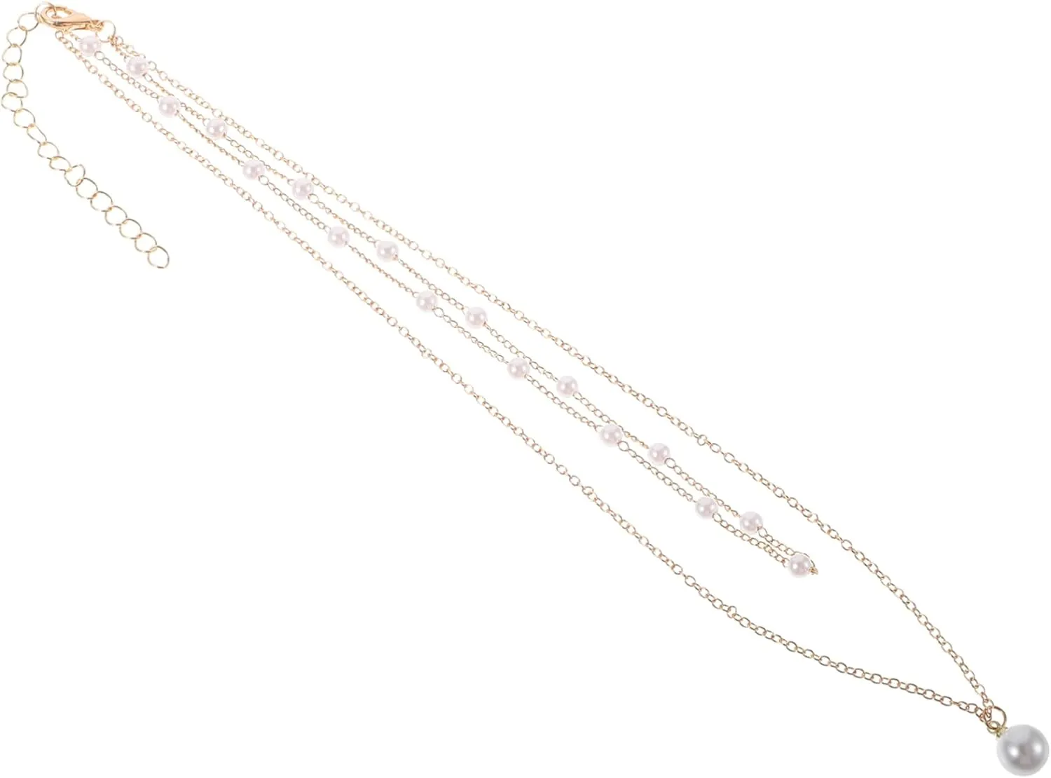 Gold Layered Necklaces for Women Double-layer Pearl Necklace Pendant Fashionable Jewelry