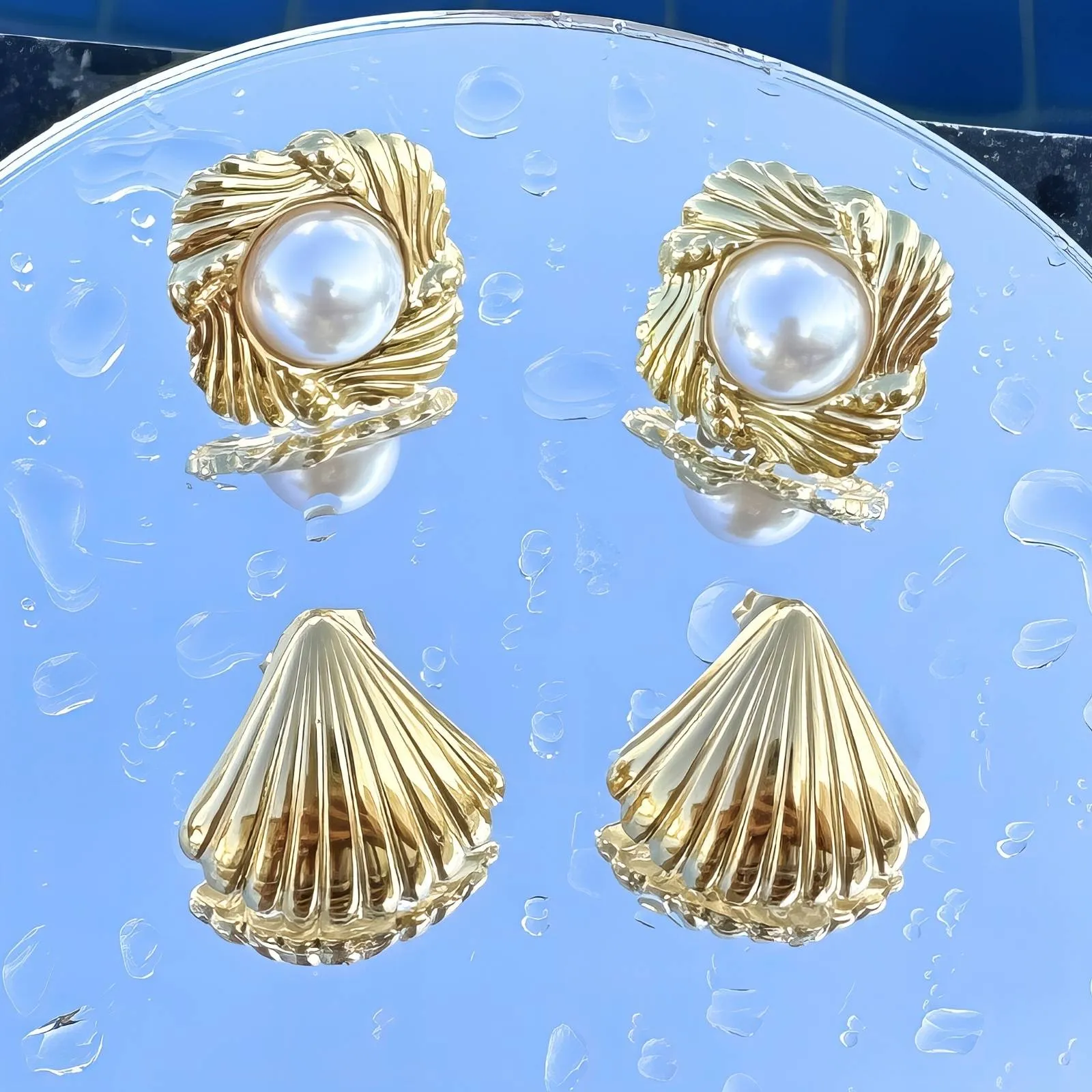 Gold Shell Earrings
