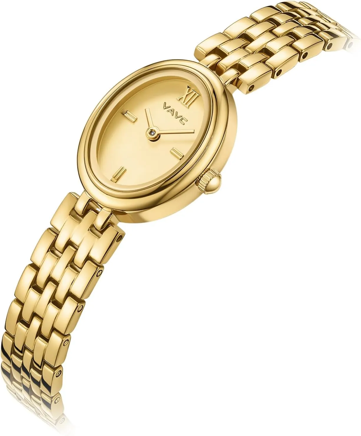 Gold Watches for Women,Minimalist Analog Womens Watch with Stainless Steel Band,Oval Case,Water Resistant Includes Bracelet Adjustment Tool