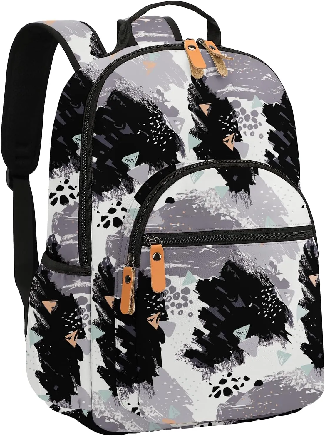 H HIKKER-LINK Fashion Floral Backpack Laptop Backpack Travel Bag Casual Daypack for Weekender Black