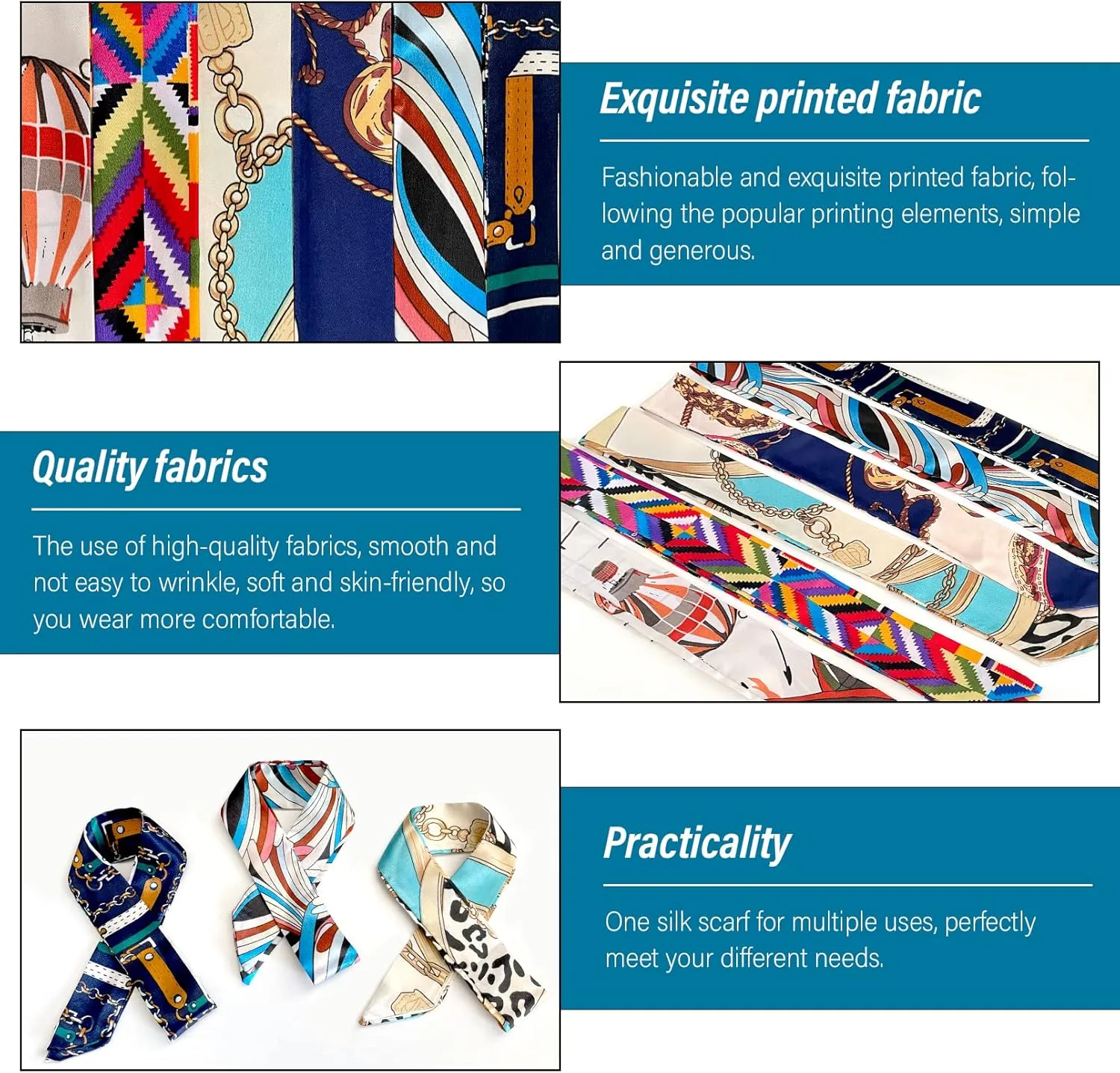 Hairband Handbag Ribbon Scarf, Hair Head Band for Purse Decor, Neck Scarf Skinny for Women Bracelet