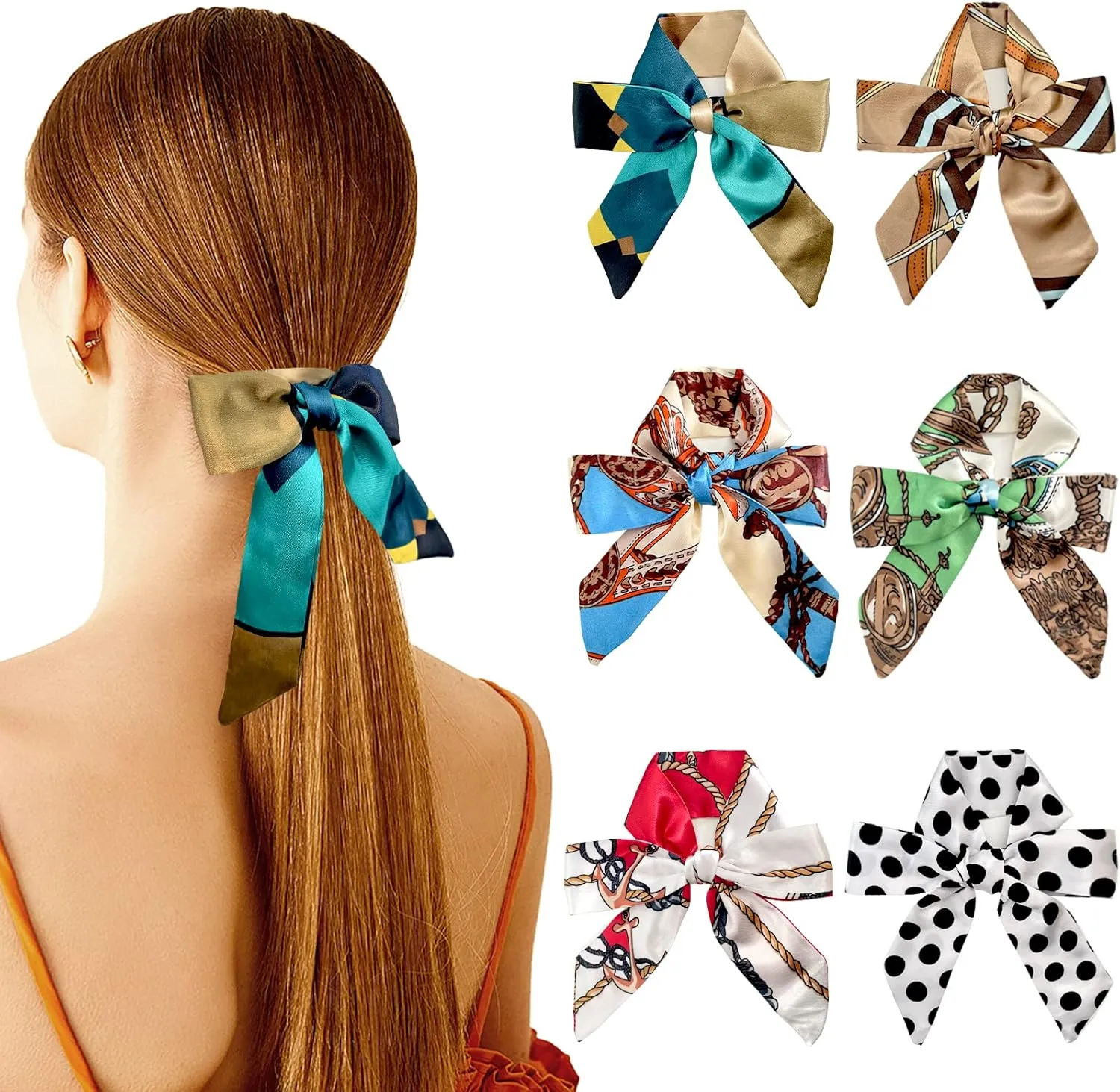 Hairband Handbag Ribbon Scarf, Hair Head Band for Purse Decor, Neck Scarf Skinny for Women Bracelet