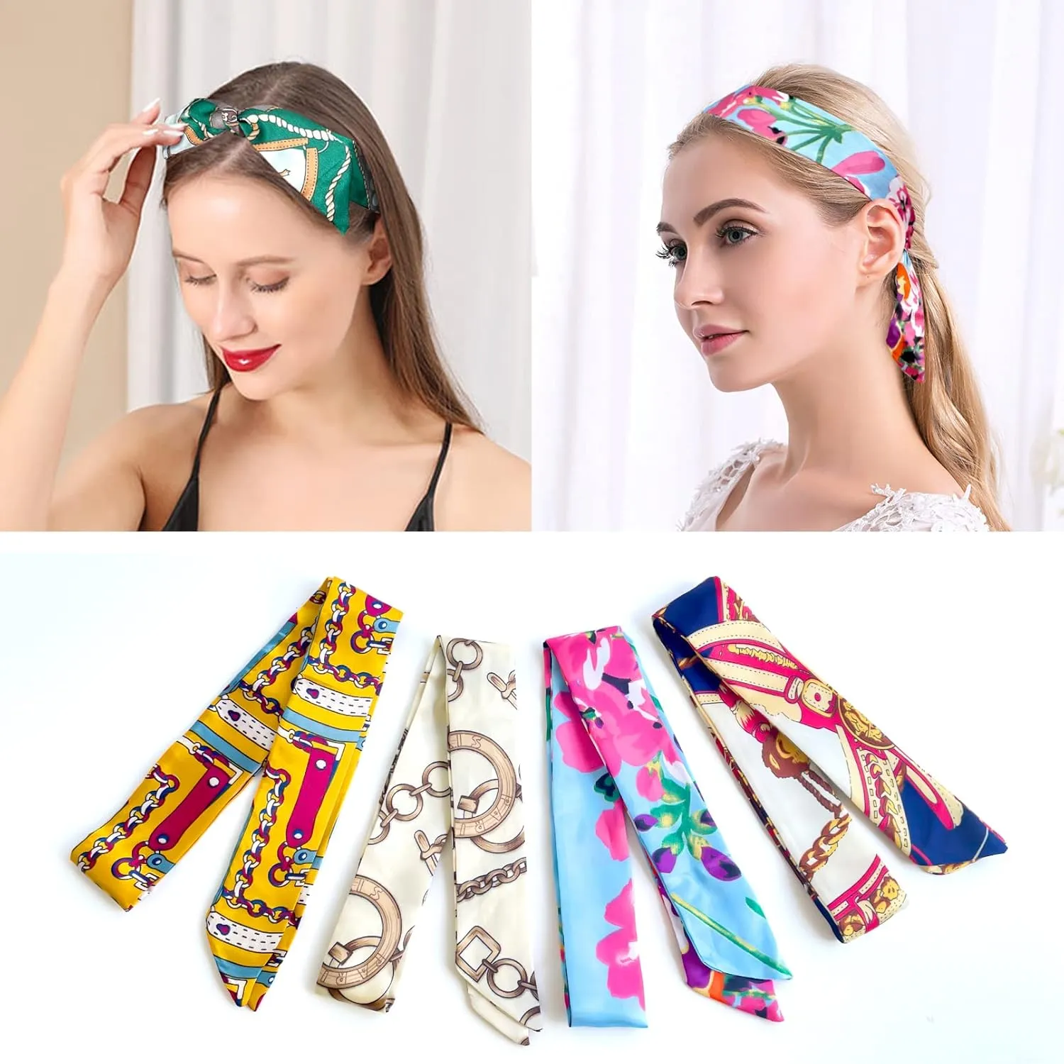 Hairband Handbag Ribbon Scarf, Hair Head Band for Purse Decor, Neck Scarf Skinny for Women Bracelet