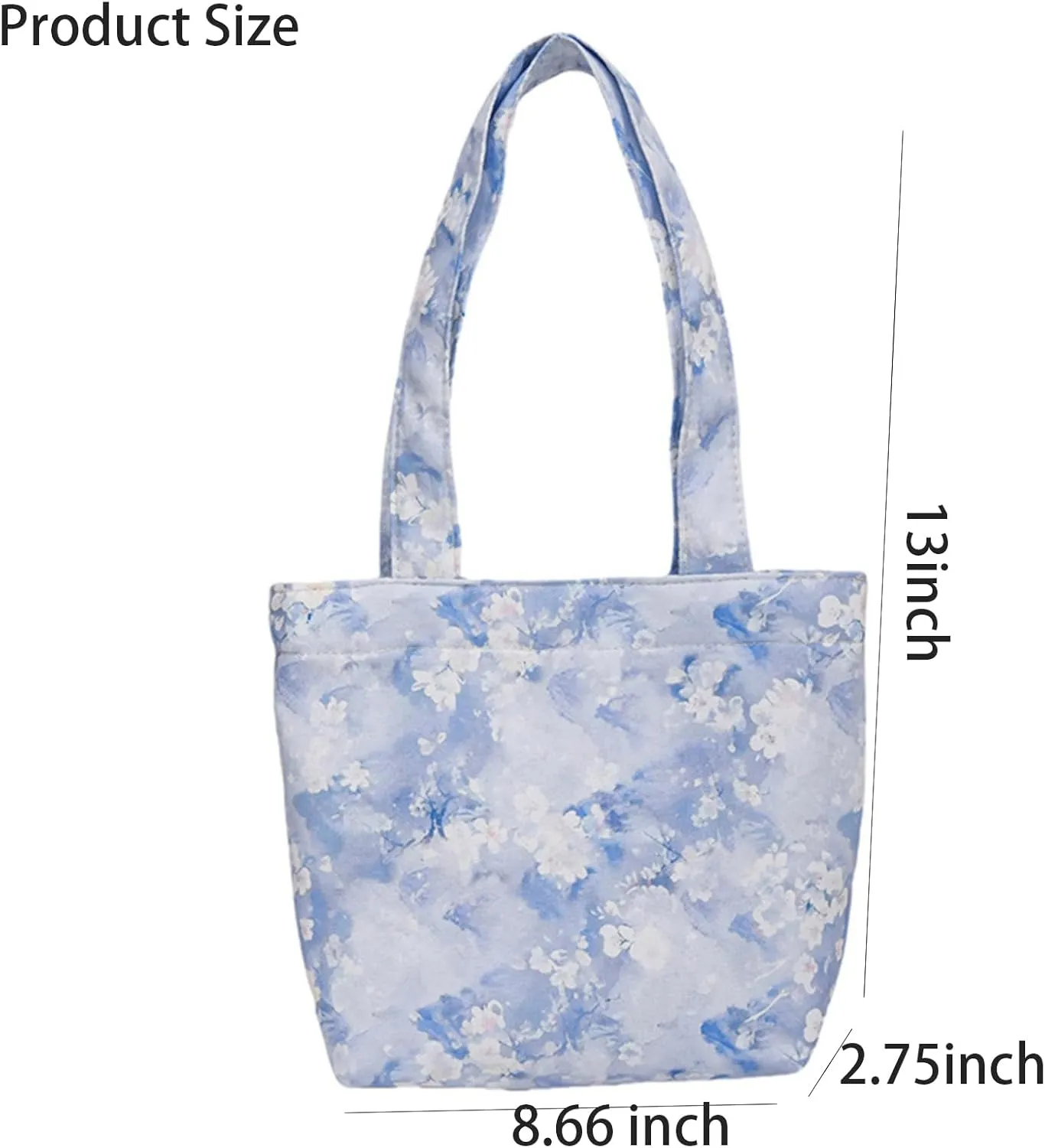 Handbags for Women Small Handbag with Handle Cute Floral Canvas Tote Bucket Hobo Bag Shopping Travel Purse for Work Gift
