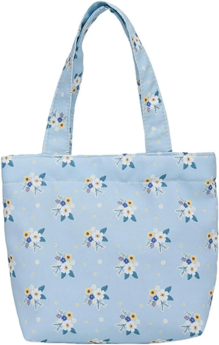 Handbags for Women Small Handbag with Handle Cute Floral Canvas Tote Bucket Hobo Bag Shopping Travel Purse for Work Gift