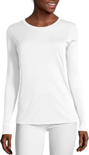 Hanes womens Sport Cool Dri Performance Long Sleeve T-shirt Shirt, White, Medium US