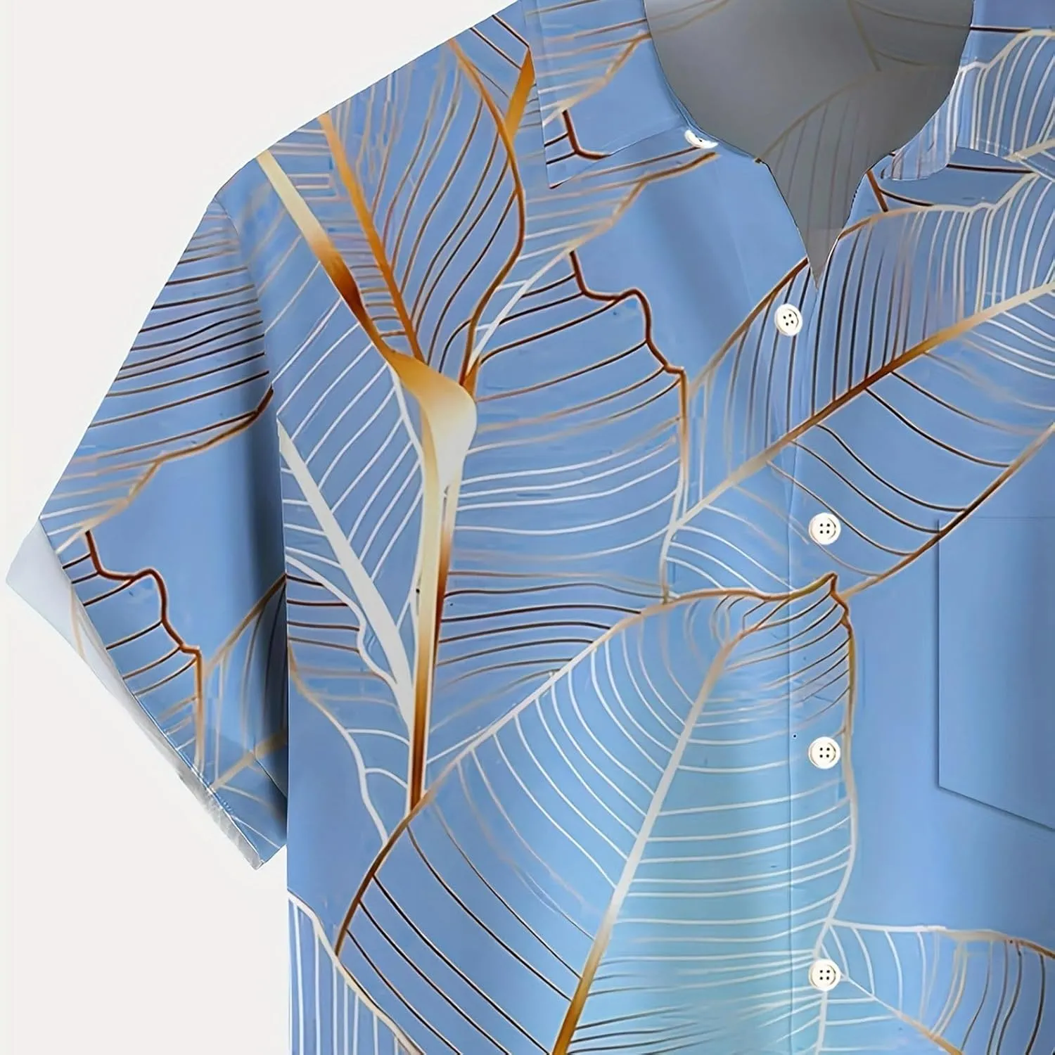 Hawaiian Shirt for Men Button Down Short Sleeve Shirt Casual Summer Beach Blouses Printed Tropical Style Floral