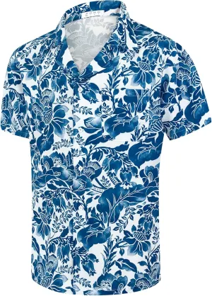 Hawaiian Shirts for Men Casual Beach Summer Shirt Floral Button Down Tropical Holiday Short Sleeve Shirts