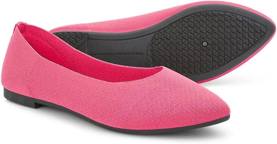 Herstyle Women??s Flats 2025 ?C Pointed Toe Knit Ballet Flat Shoes with Memory Foam, Slip-On Dressy Flats for Work, Office & Party, Comfy Business Casual Shoes for Travel