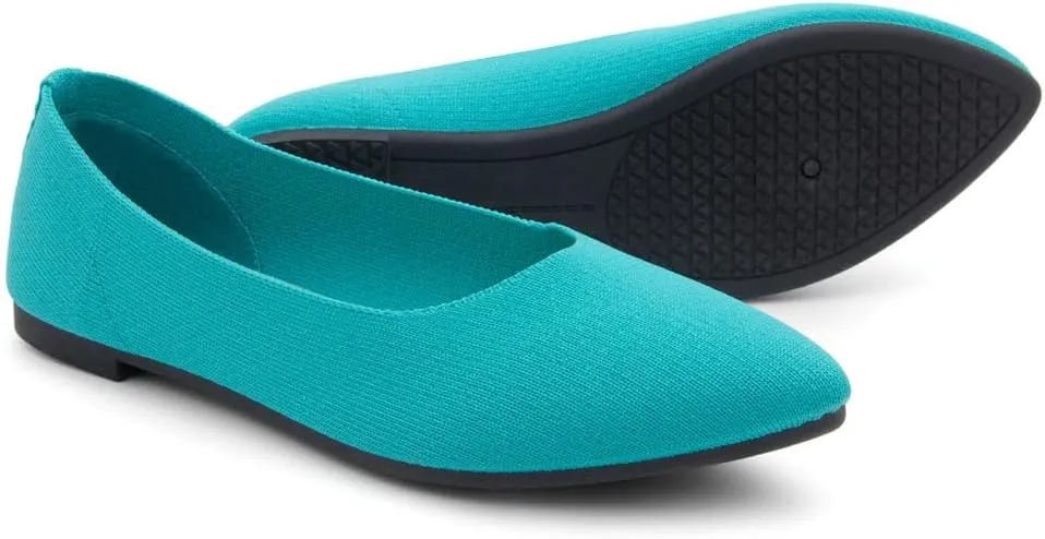 Herstyle Women??s Flats 2025 ?C Pointed Toe Knit Ballet Flat Shoes with Memory Foam, Slip-On Dressy Flats for Work, Office & Party, Comfy Business Casual Shoes for Travel