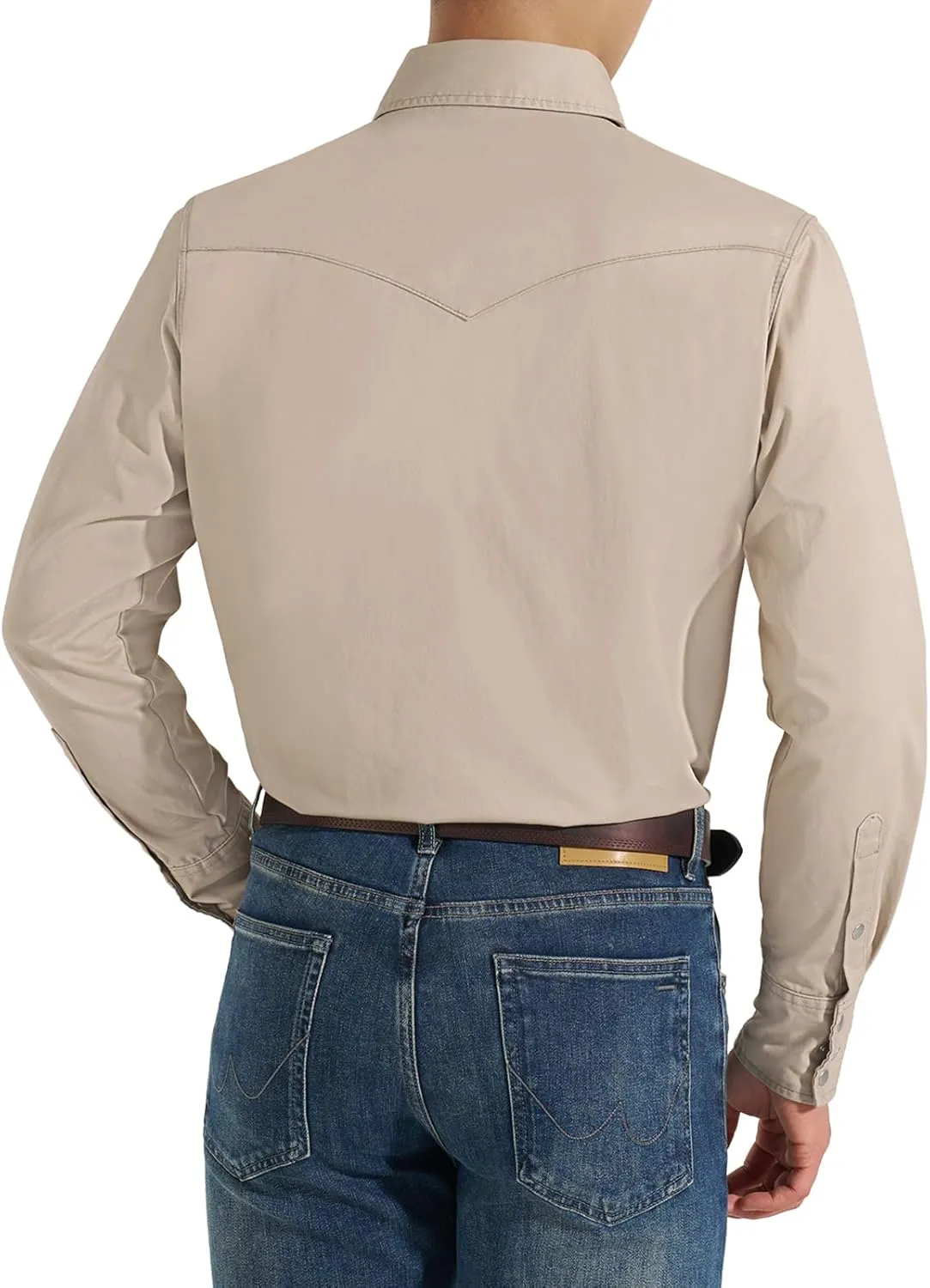 HISEA Men's Denim Shirt Long Sleeve Work Shirt Mens Regular Fit Button Down Shirts Cotton Work Shirts Washed Finish