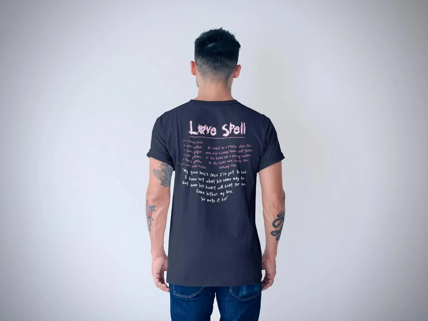 Hole Rock Band Love Spell Recipe Front & Back Print Adult Short Sleeve T-Shirt