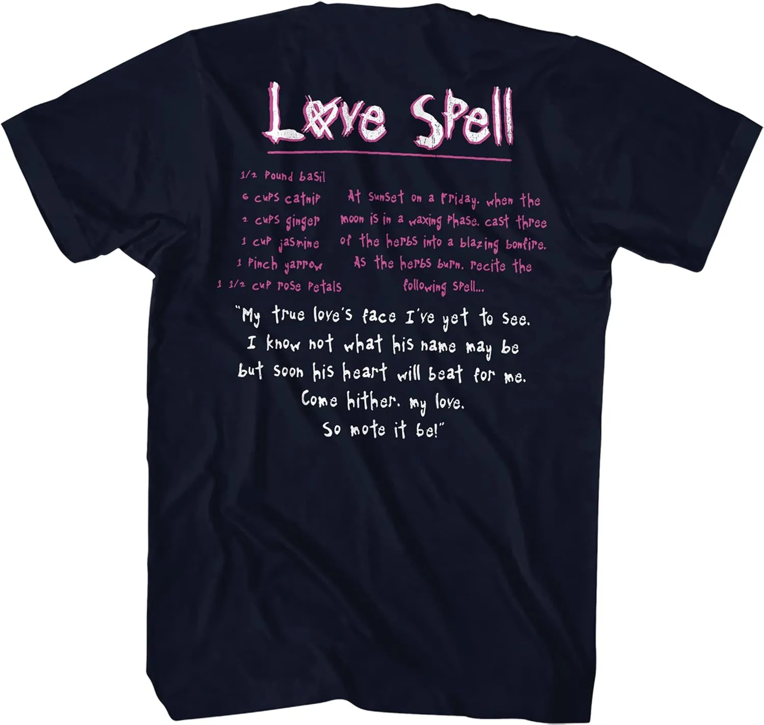 Hole Rock Band Love Spell Recipe Front & Back Print Adult Short Sleeve T-Shirt