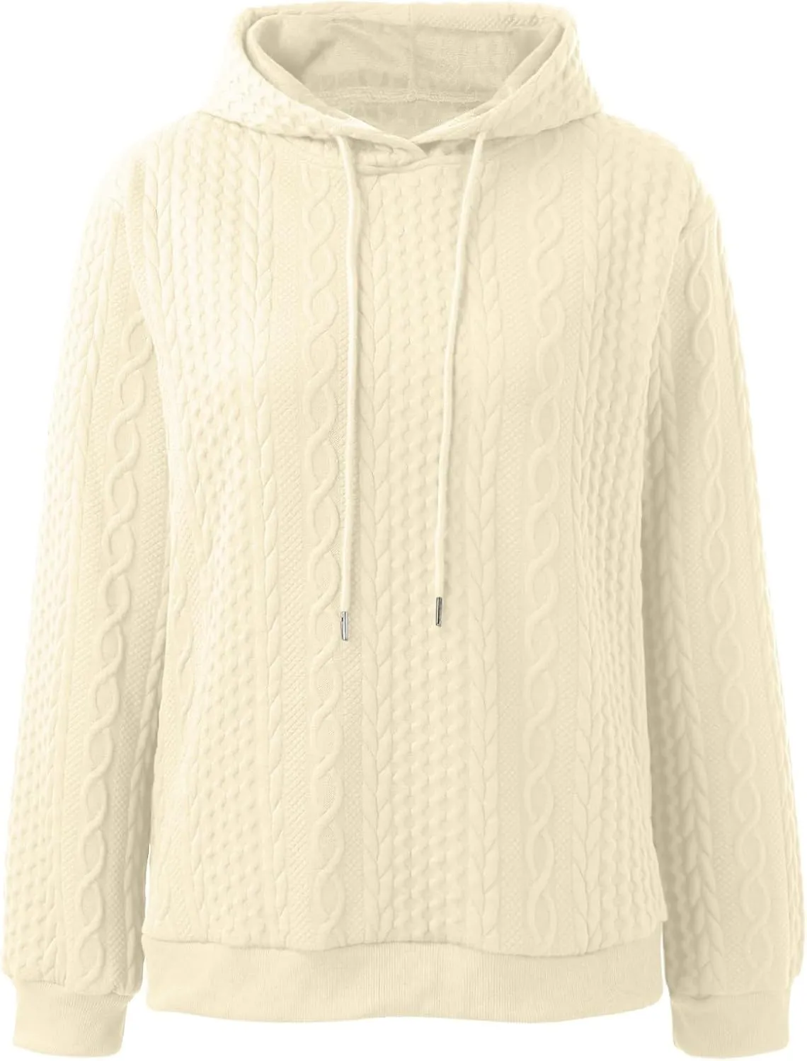 Hooded Sweatshirt Women Pullover Drawstring Loose Sweaters Trendy Oversized Long Sleeve Shirt Solid Top with Pocket