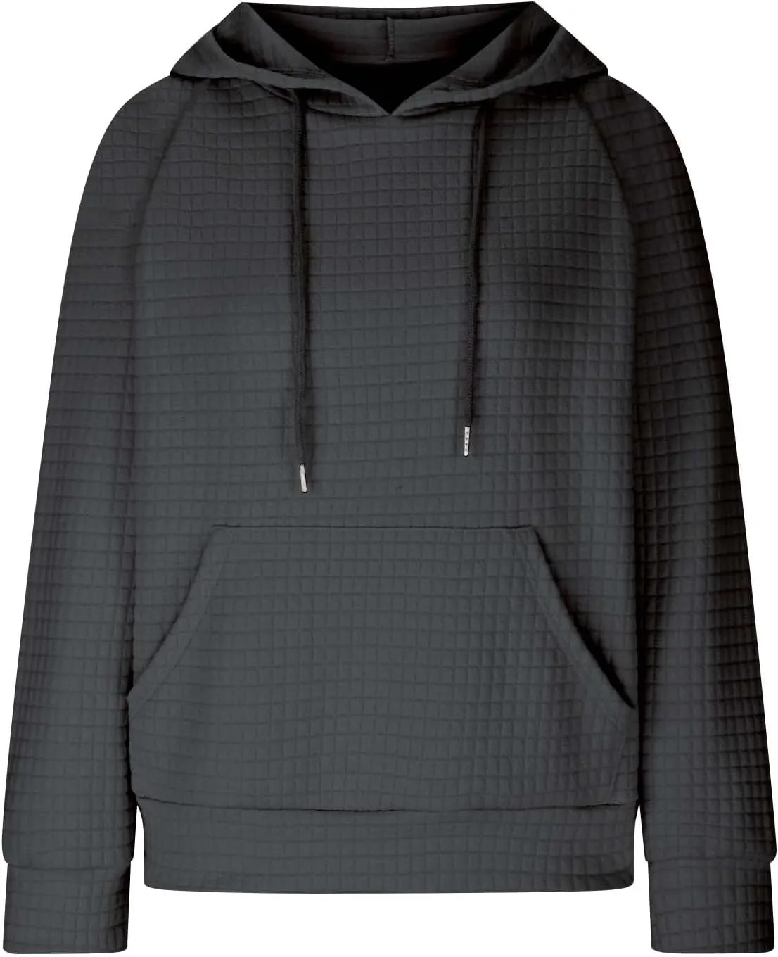 Hoodies for Women Long Sleeve Waffle Knit Sweatshirt Oversized Drawstring Hoodie Loose Hoodie Sweatshirt with Pocket